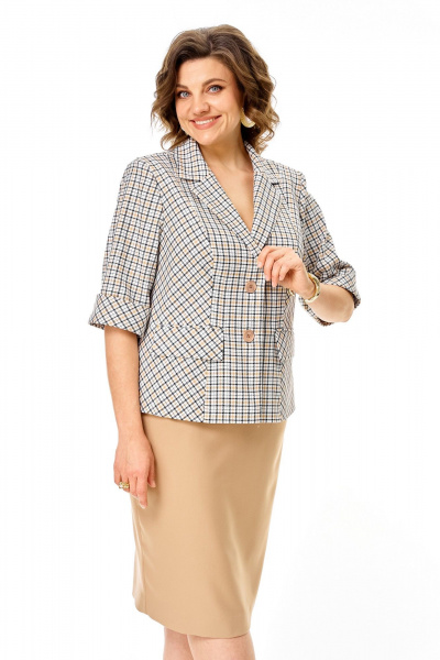 Жакет, юбка VI ORO VR-1247 бежевый - фото 6