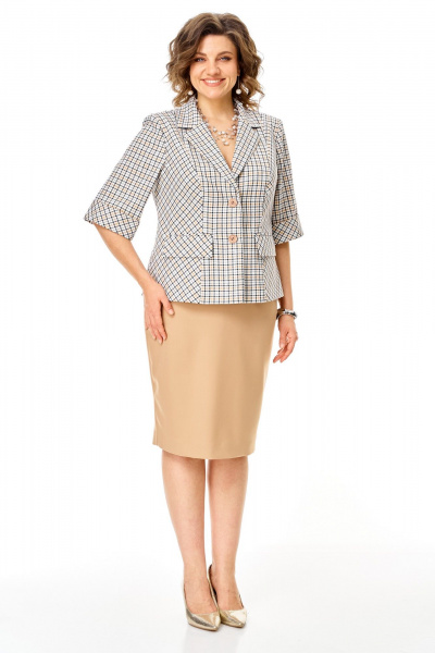 Жакет, юбка VI ORO VR-1247 бежевый - фото 1