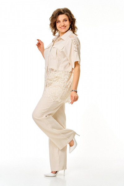 Блуза, брюки VI ORO VR-1271 молоко - фото 4