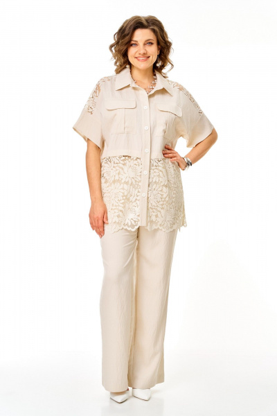 Блуза, брюки VI ORO VR-1271 молоко - фото 2
