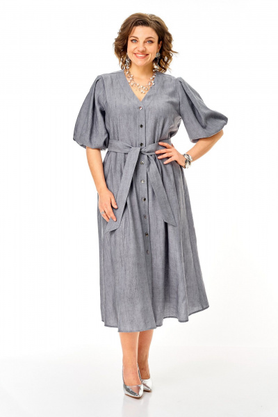 Платье VI ORO VR-1275 стальной - фото 1