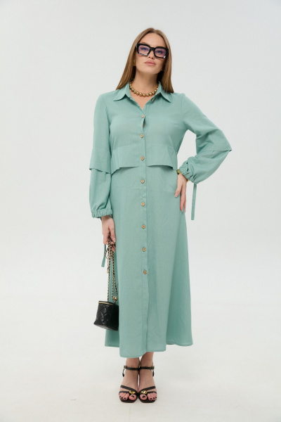 Брюки, кардиган, топ NikVa 976-10 мята - фото 3