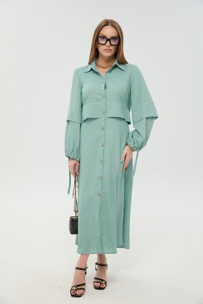 Брюки, кардиган, топ NikVa 976-11 мята_и_бохо_мультиколор - фото 2