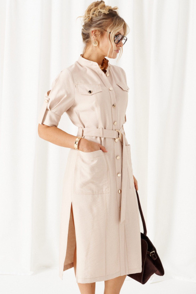 Платье Beautiful&Free 6460 бежевый - фото 5