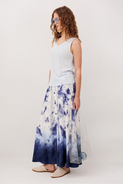 Юбка Butеr 3342 синий-принт - фото 3