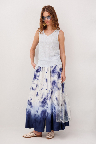 Юбка Butеr 3342 синий-принт - фото 2