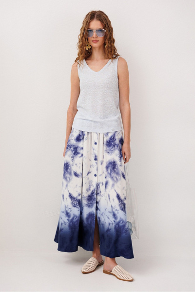 Юбка Butеr 3342 синий-принт - фото 1