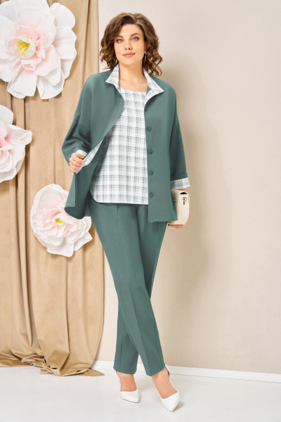 Блуза, брюки, жакет VOLNA 1427 мята - фото 3
