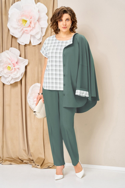 Блуза, брюки, жакет VOLNA 1427 мята - фото 2