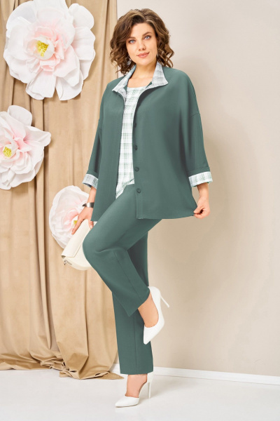 Блуза, брюки, жакет VOLNA 1427 мята - фото 1