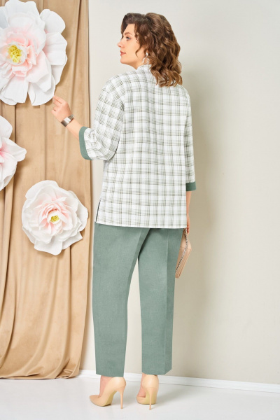 Блуза, брюки, жакет VOLNA 1465 светло-зеленый - фото 6