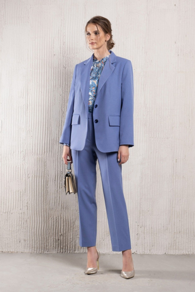 Брюки, бусы Erika С-107 голубой - фото 1