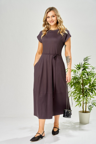 Платье AVA fashion М-199 баклажан - фото 2