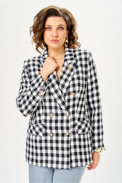 Жакет Andina city 4021-26 черно-белый - фото 7