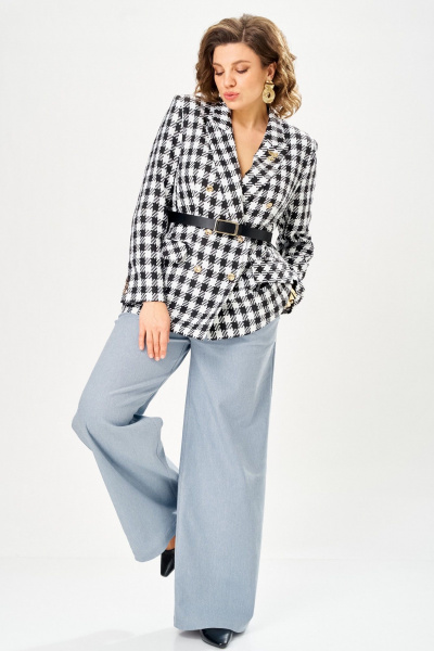 Жакет Andina city 4021-26 черно-белый - фото 6