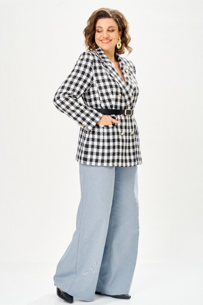 Жакет Andina city 4021-26 черно-белый - фото 5