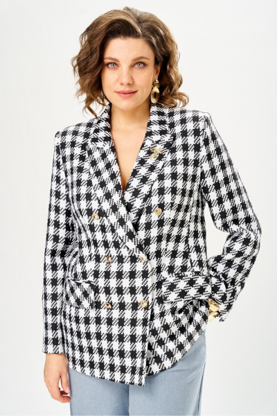 Жакет Andina city 4021-26 черно-белый - фото 1