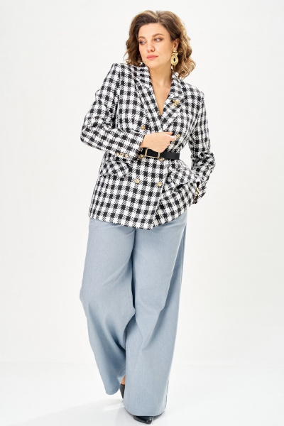 Жакет Andina city 4021-26 черно-белый - фото 3