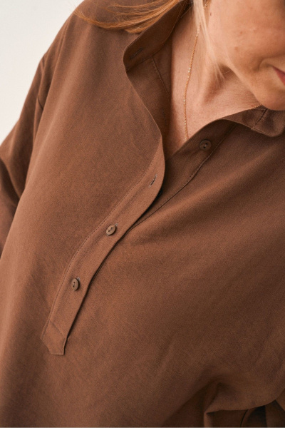 Рубашка GRATTO 4469 коричневый - фото 3
