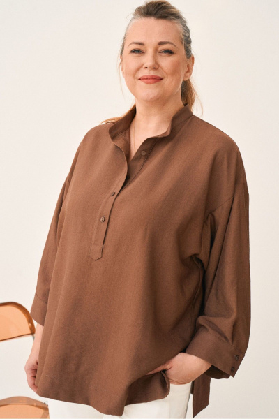 Рубашка GRATTO 4469 коричневый - фото 2