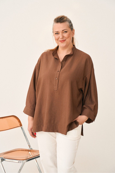 Рубашка GRATTO 4469 коричневый - фото 1