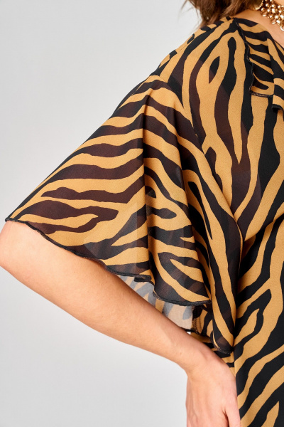 Блуза EVA GRANT 198-1 принт_зебра_кофе - фото 11