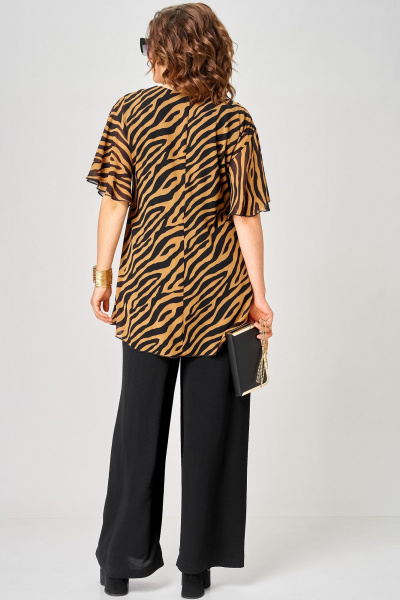 Блуза EVA GRANT 198-1 принт_зебра_кофе - фото 9