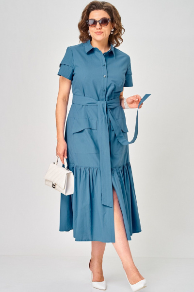 Платье EVA GRANT 7168Е джинс - фото 14