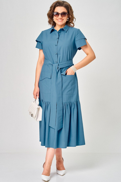 Платье EVA GRANT 7168Е джинс - фото 12