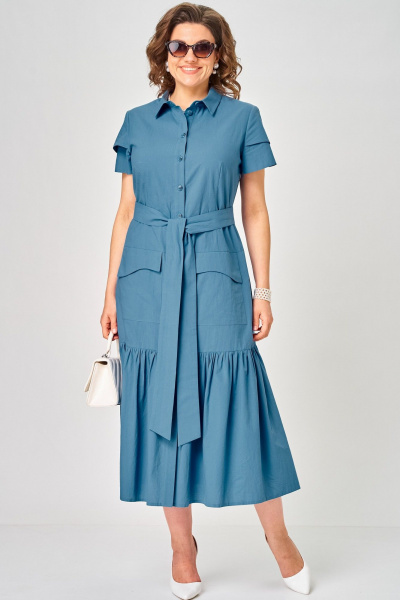 Платье EVA GRANT 7168Е джинс - фото 9