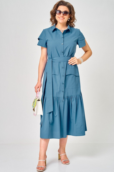 Платье EVA GRANT 7168Е джинс - фото 2