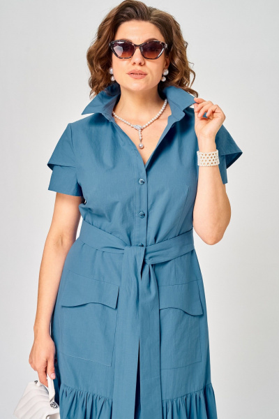 Платье EVA GRANT 7168Е джинс - фото 5