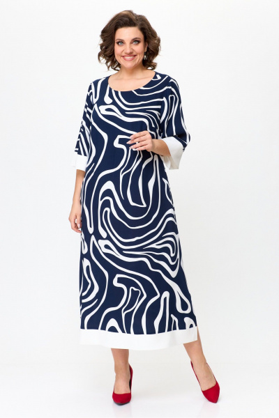 Платье Karina deLux М-1245 синий+белый - фото 4