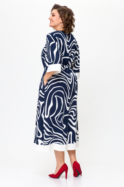 Платье Karina deLux М-1245 синий+белый - фото 3