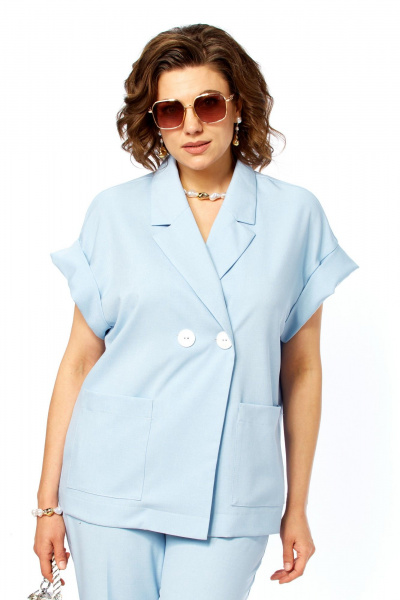 Брюки, жакет Taita plus 2617/1 голубой - фото 9