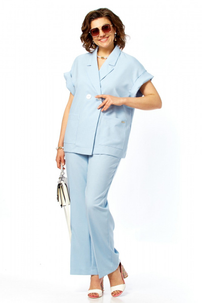 Брюки, жакет Taita plus 2617/1 голубой - фото 8
