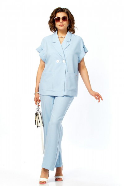 Брюки, жакет Taita plus 2617/1 голубой - фото 6