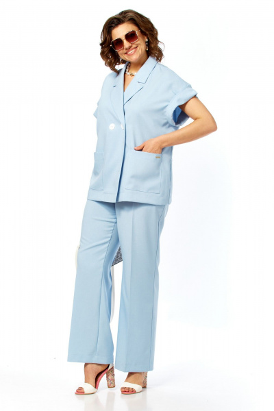 Брюки, жакет Taita plus 2617/1 голубой - фото 3