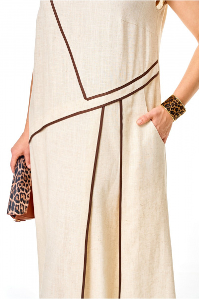 Платье Karina deLux М-1430 бежевый - фото 6