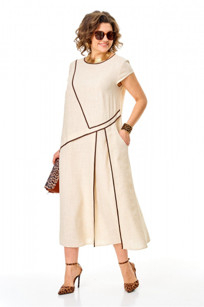 Платье Karina deLux М-1430 бежевый - фото 2