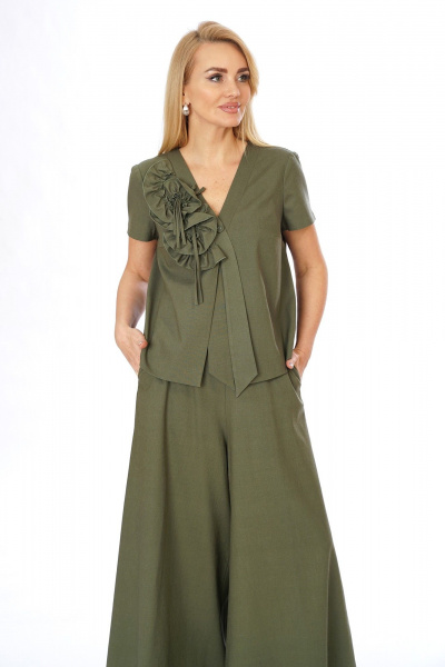 Брюки, жилет Alani Collection 2566 олива - фото 6