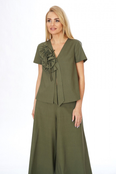 Брюки, жилет Alani Collection 2566 олива - фото 5