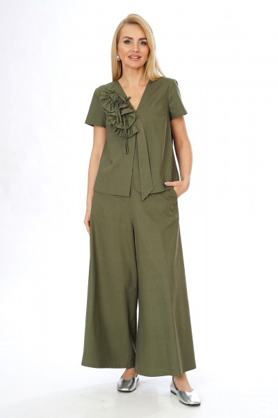 Брюки, жилет Alani Collection 2566 олива - фото 2