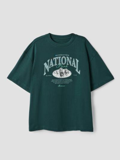 Футболка Mark Formelle 111892/25-5209П-0 т.зеленый_печать1_3_сл_на_пол_2_сл_на_спинке - фото 2