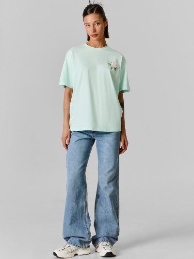 Футболка Mark Formelle 112678/25-38245П-0 голубой_опал_печать_3_сл_на_пол - фото 2