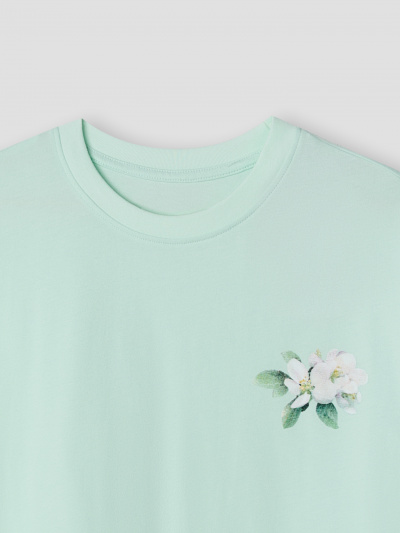 Футболка Mark Formelle 112678/25-38245П-0 голубой_опал_печать_3_сл_на_пол - фото 3