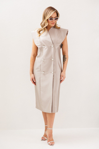 Платье Anastasia м-1348.1 жемчужно-бежевый - фото 12