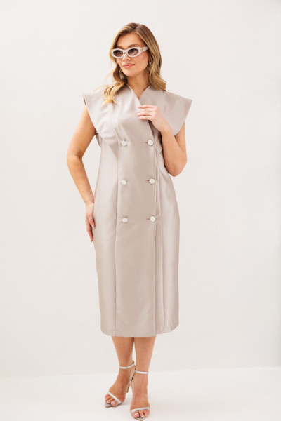 Платье Anastasia м-1348.1 жемчужно-бежевый - фото 11