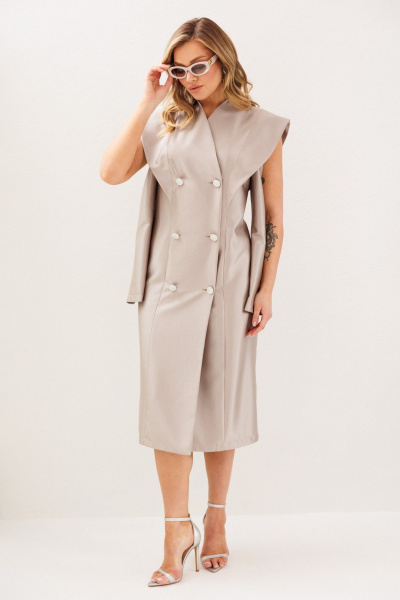 Платье Anastasia м-1348.1 жемчужно-бежевый - фото 10