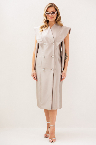 Платье Anastasia м-1348.1 жемчужно-бежевый - фото 9